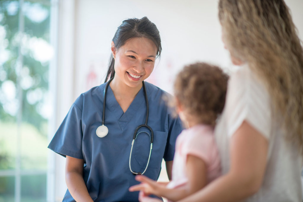 female nurse with patient