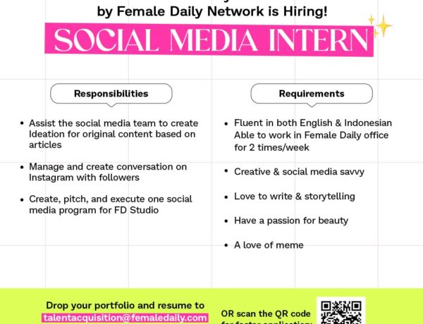 Loker Terbaru Social Media Intern Female Daily Studio