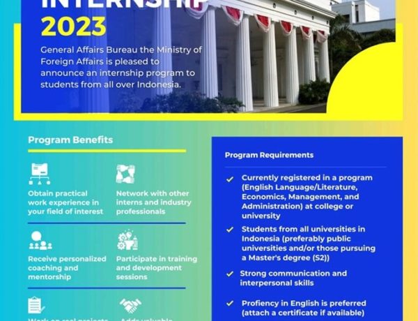 Lowongan Internship Kementerian Luar Negeri Indonesia 2023.