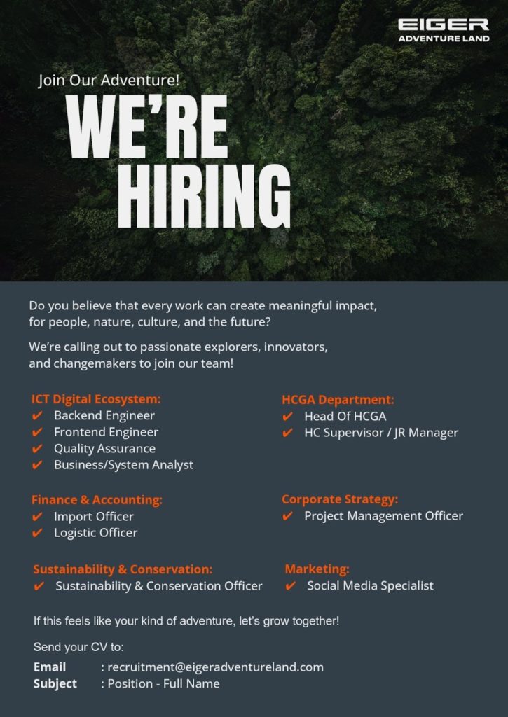 [LOKER FULL TIME] - EIGER ADVENTURE LAND 
