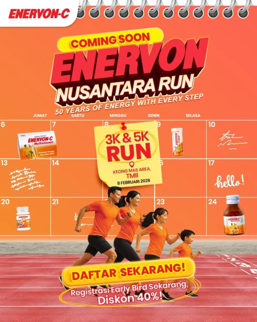 Event Lari Februari 2026 di Jakarta Enervon Nusantara Run 2026
