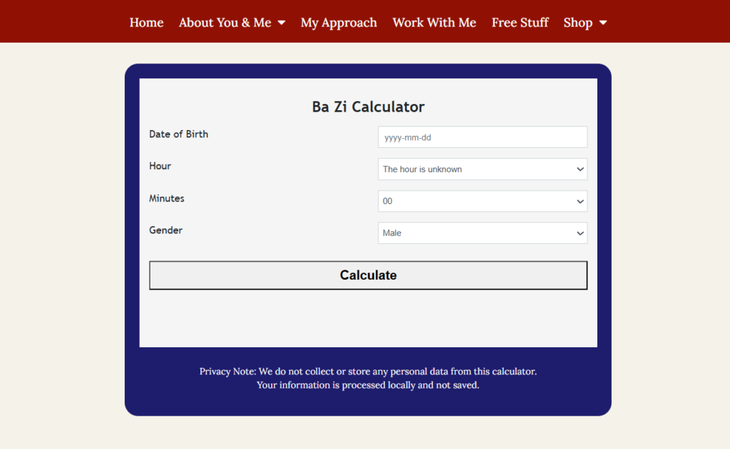 kalkulator BaZi gratis