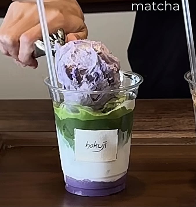 rekomendasi ube matcha enak Hakuji Tearoom
