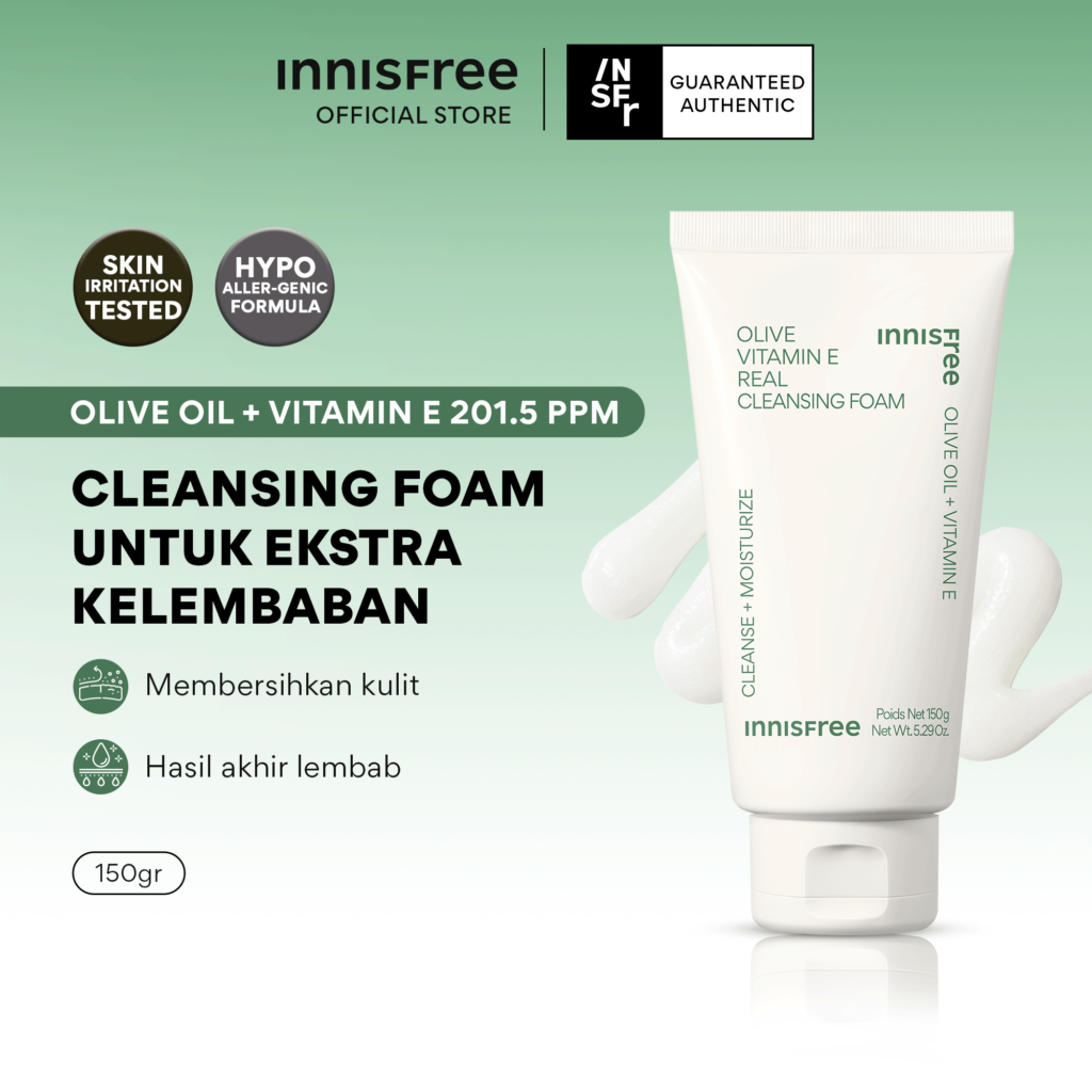 Innisfree Olive Vitamin E Real Cleansing Foam 150g (Diskon 44%!)