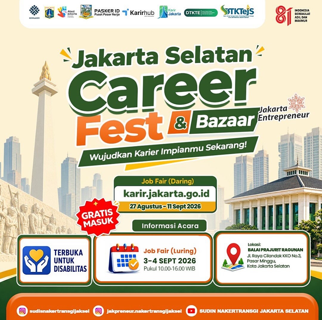 Jakarta Selatan Career Fest & Bazaar Gelombang II (3 – 4 September 2026)