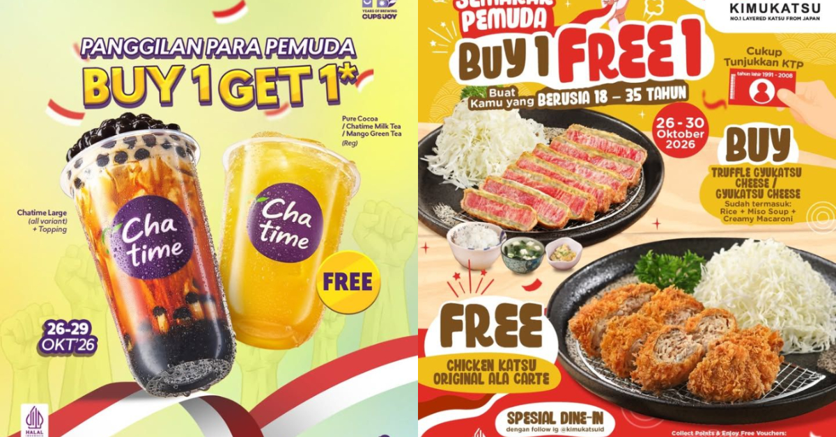 Deretan Promo Sumpah Pemuda 2026, Ada Chatime sampai Kimukatsu